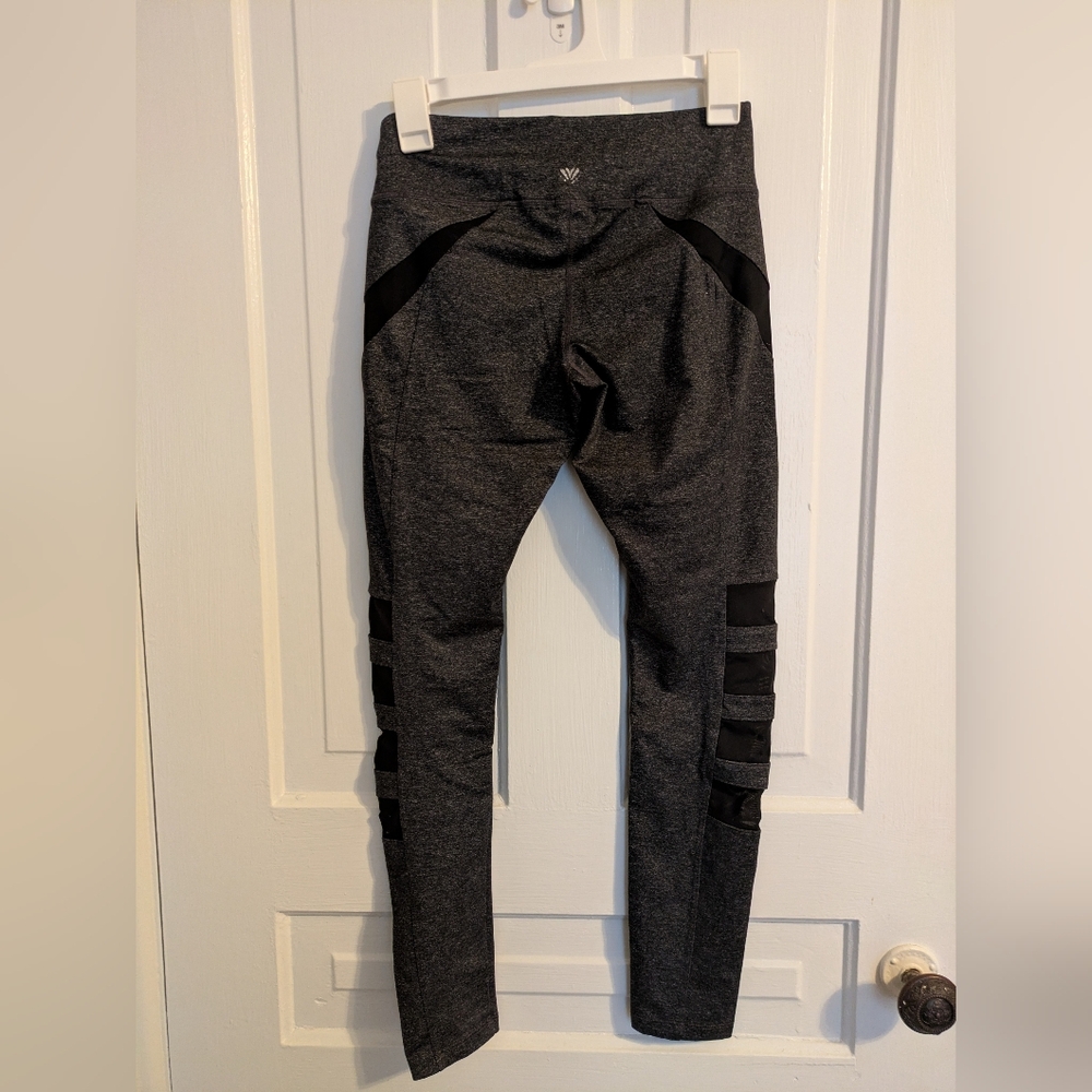 Forever 21 Gray and Black Leggings with Sheer Stripes - Picture 4 of 4